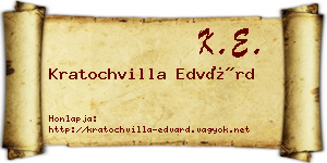 Kratochvilla Edvárd névjegykártya